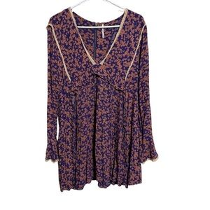 Free People Like You Best Mini Dress in Purple Combo size S